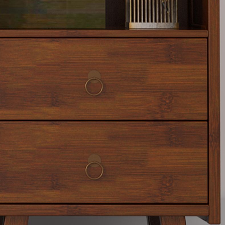 Mid-Century Modern Accent Chest with Drawers and Shelf in Brown Clearhalo 'Cabinets & Chests' 'cabinets_chests' 'furn' 'furn_cabinets_chests' 'Furniture' 'Living Room Furniture' 1200x1200_dfc2d120-4d1d-4baa-bdb8-ba979ddb54a3