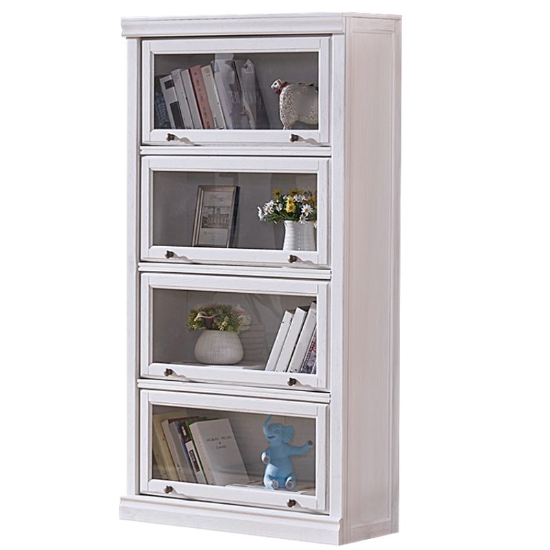 Wooden Standard Bookshelf Contemporary White Bookcase with Doors Clearhalo 'Bookcases' 'furn' 'furn_bookcases' 'Furniture' 'Office Furniture' 1200x1200_dfc3646f-26ee-425b-ba80-37fd02460a36