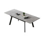 Contemporary Style Sintered Stone Dining Table with Grey Fixed Table and 4 Black Legs Base Clearhalo 'Dining Room Sets' 'Dining Tables & Seating' 'dining_room_set' 'furn' 'furn_dining_room_set' 'Furniture' 'furniture_dining_room_set' 'Kitchen & Dining Furniture' 'kitchen&dining_furn' 'kitchen' 1200x1200_dfc56ed0-c4e1-4918-ae0f-0ba0d5e6aca2