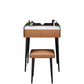 Vanity Stone/Wood Makeup Dressing Table Stool Set Black/ White Top - 31.1" H
