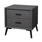 Tavolo da comodino a cornice in legno massiccio 20 "H 2-Drawer comodino con 4 gambe