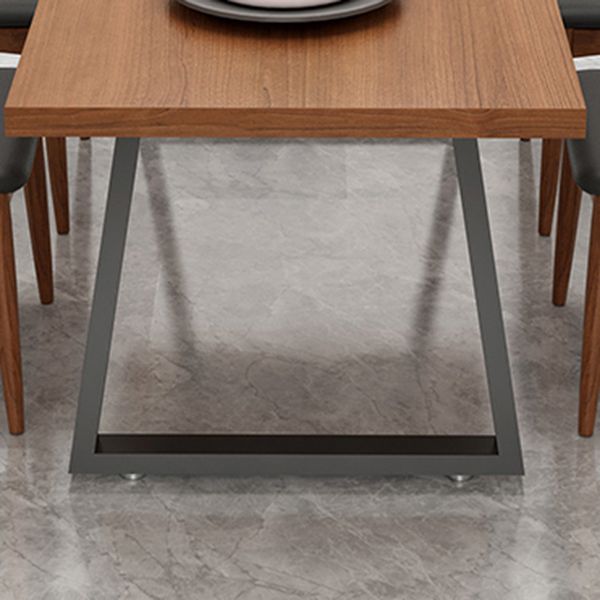 Metal Sled Base Dining Table Modern Solid Wood Top Dining Table in Brown and Black Clearhalo 'Dining Tables & Seating' 'Dining Tables' 'dining_table' 'furn' 'furn_dining_table' 'Furniture' 'furniture_dining_table' 'Kitchen & Dining Furniture' 'kitchen' 'kitchen_dining_table' 1200x1200_dfcb67f3-9417-40e2-b881-2af5b454fac1