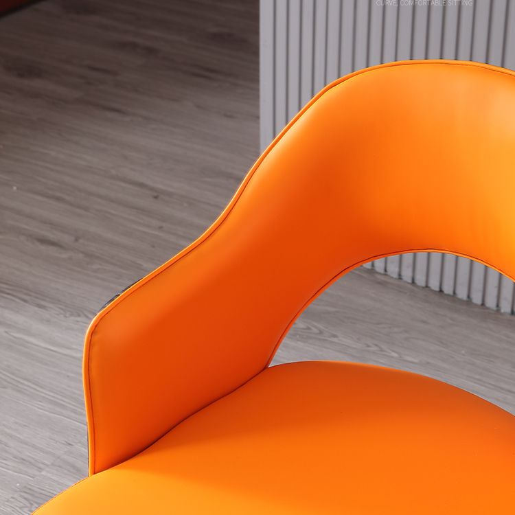 Silla de comedor de cuero para comedor de espalda abierta de espalda para el hogar para el hogar