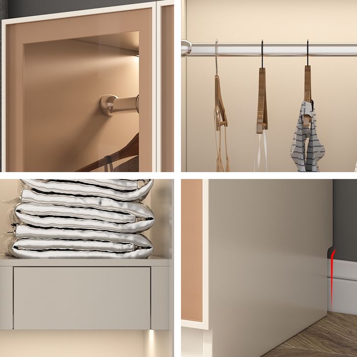 Contemporary Style Wardrobe Glass Wardrobe Closet With Shelves