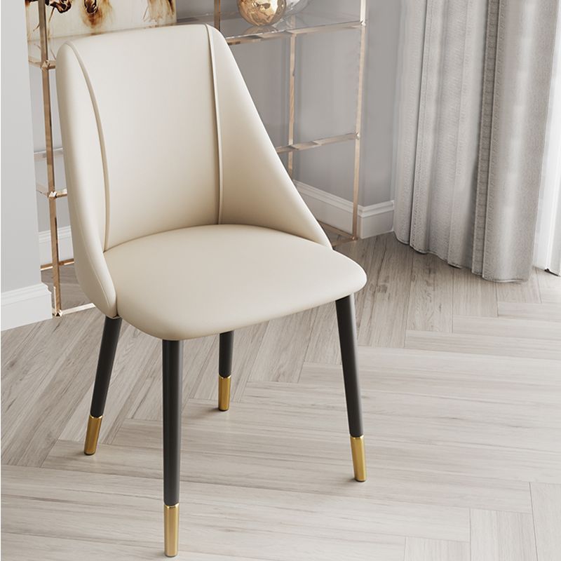 Glam Upholstered Dining Side Chair Faux Leather and Metal Dining Chair Clearhalo 'Dining Chairs' 'Dining Tables & Seating' 'dining_chair' 'furn' 'furn_dining_chair' 'Furniture' 'Kitchen & Dining Furniture' 1200x1200_dfcc985f-72b3-4405-800e-02ddd755b741