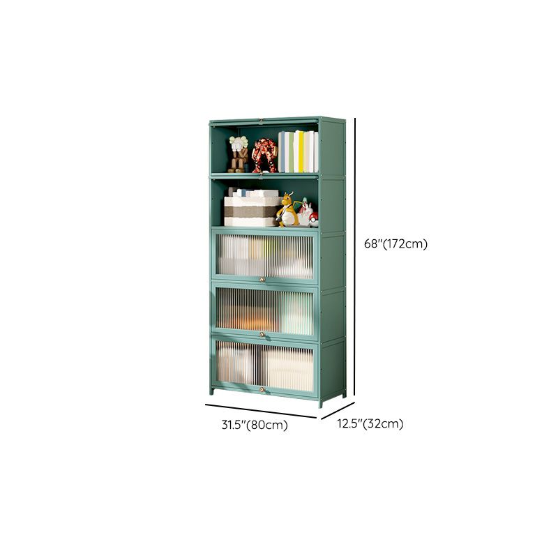 Green Glass Paned Accent Cabinet Modern Bamboo Storage Cabinet Clearhalo 'Cabinets & Chests' 'cabinets_chests' 'furn' 'furn_cabinets_chests' 'Furniture' 'Living Room Furniture' 1200x1200_dfccc712-dd3c-4fe6-866b-415455679b58