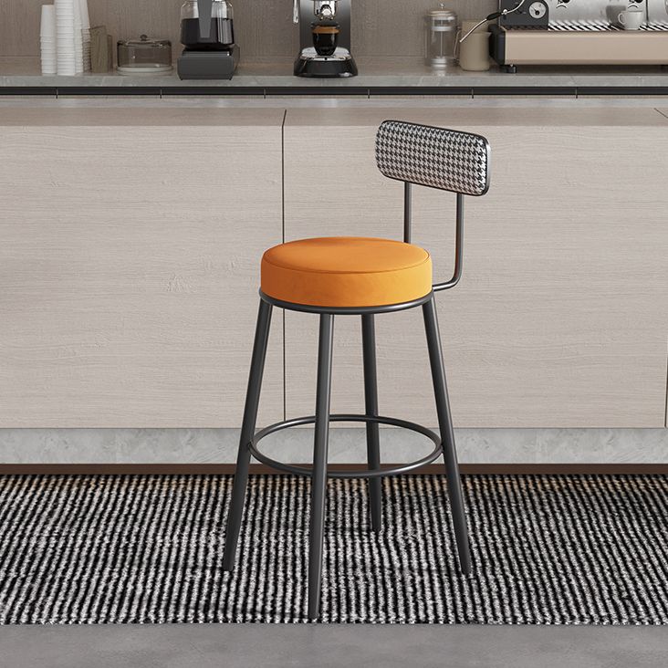Scandinavian Matte Finish Velvet Counter Stool Footrest Coffee Shop Barstool Clearhalo 'Bar Furniture' 'Bar Stools' 'bar_stools' 'Furniture' 'furniture_bar_stools' 'Kitchen & Dining Furniture' 1200x1200_dfcdccb0-8ca7-47ef-be21-13679b6693ef