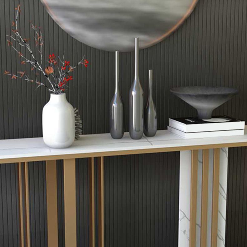 Tabla de acento de Glam Rectangular de 31.5 pulgadas de altura Mesa de consola de piedra