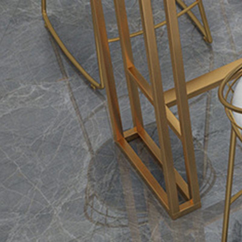 Rectangle Grey Solid Wood Bar Table Trestle Base Dining Table for Kitchen Living Room