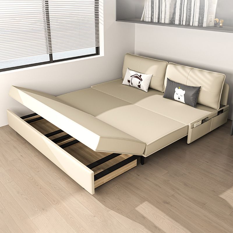 Divano scandinavo in pelle incollata di divani convertibili bianchi senza braccio