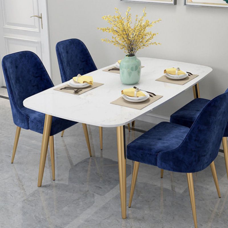 Rectangle Golden Base Dining Table Glam Faux Marble Table for Dining Room Clearhalo 'Dining Tables & Seating' 'Dining Tables' 'dining_table' 'furn' 'furn_dining_table' 'Furniture' 'Kitchen & Dining Furniture' 1200x1200_dfd0fa61-c0f1-4459-8558-191c0992b4ef