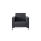 Black Square Arm Sofa Contemporary Standard Sofa for Living Room, 27.55" W