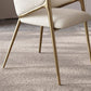 Metal Solid Back Arm Dining Chair Glam Chair for Dining Room