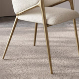 Metal Solid Back Arm Dining Chair Glam Chair for Dining Room