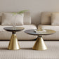 Glass Top Pedestal Coffee Table Modern No Distressing Round Bunching Tables