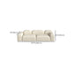 Wool Sofa in White Standard Settee Square Arm Sofa for Living Room
