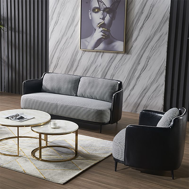 Modern Cotton Square Arm Sofa 29.9 "W with Bolster Pillows for Living Room Clearhalo 'furn' 'furn_sofas' 'Furniture' 'furniture_sofas' 'kitchen' 'kitchen_sofas' 'Living Room Furniture' 'Sofa' 'sofas' 1200x1200_dfd54fdd-7029-47b9-908c-774d36f1d152