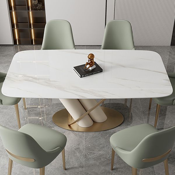 Traditional Luxury Rectangle Dining Table Stone Dinner Table with Pedestal Base Clearhalo ' dining_table' 'Dining Tables & Seating' 'Dining Tables' 'furn' 'furn_dining_table' 'Furniture' 'furniture_dining_table' 'Kitchen & Dining Furniture' 'kitchen&dining_furn' 'kitchen' 'kitchen_dining_table' 1200x1200_dfd5c0c5-6b89-4e5c-ba4b-7a5ba873f271