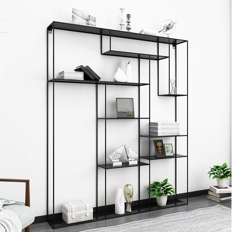 White and Black Etagere Bookshelf Modern Iron Open Bookshelf Clearhalo 'Bookcases' 'furn' 'furn_bookcases' 'Furniture' 'furniture_bookcases' 'Office Furniture' 1200x1200_dfd65840-9ac1-4890-ae3b-dc3848f0a737