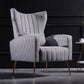 Scandinavian Accent Chair Velvet Wingback Chair with Sewn Pillow Back and Basic Four Legs Clearhalo 'Accent Chairs' 'accent_chairs' 'Chairs & Seating' 'furn' 'furn_accent_chairs' 'Furniture' 'furniture_accent_chairs' 'Living Room Furniture' 1200x1200_dfd687e6-0e09-4713-9fca-60edc8ffa630