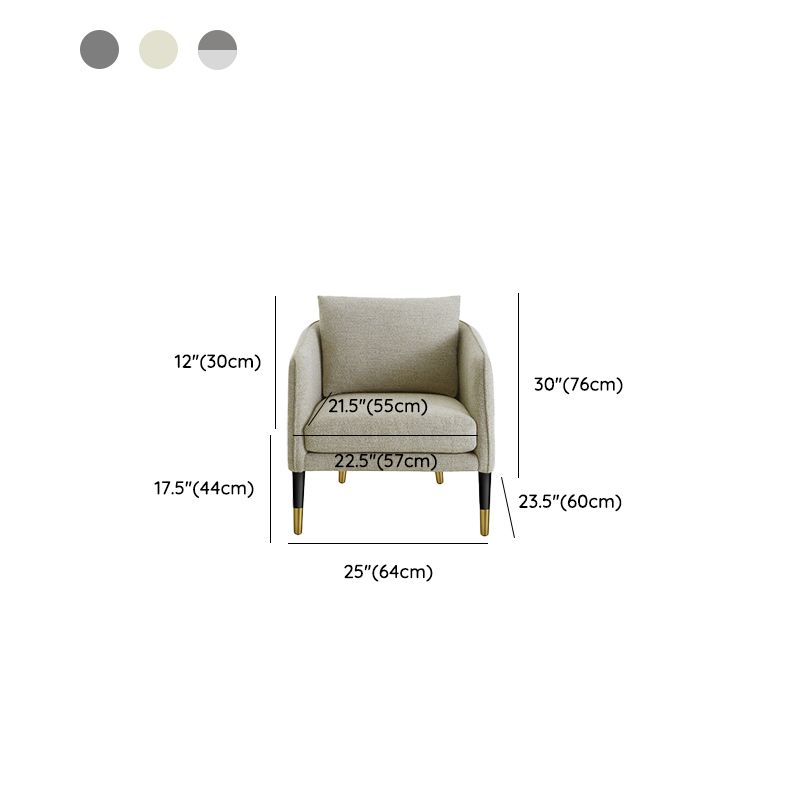 Poltrona di accento contemporaneo con cuscino posteriore e braccia inclinate