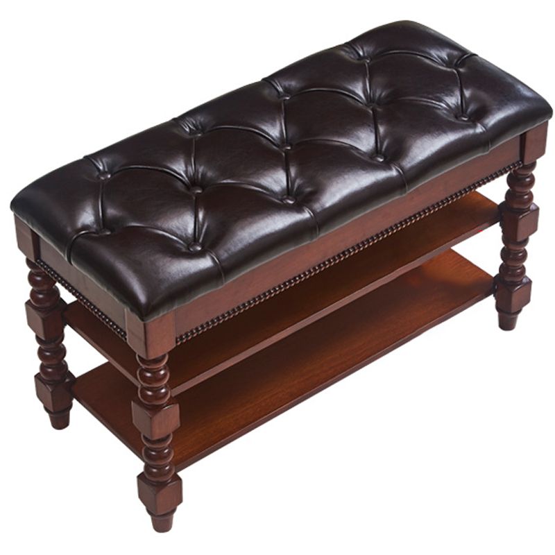 Rubber Wood Seating Bench Rectangle Cushioned Shoe Storage Entryway Bench Clearhalo 'Benches' 'Chairs & Seating' 'furn' 'furn_benches' 'Furniture' 'Living Room Furniture' 1200x1200_dfdd8bba-36d6-4096-a36a-25b05647e688