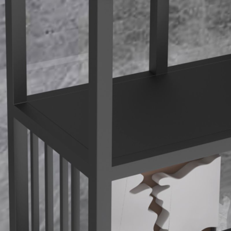 Industrial Metal Bookshelf Standard Black Open Back Bookcase with Shelves Clearhalo 'Bookcases' 'furn' 'furn_bookcases' 'Furniture' 'Office Furniture' 1200x1200_dfddf24d-1abb-4519-8a15-761f326be4cc