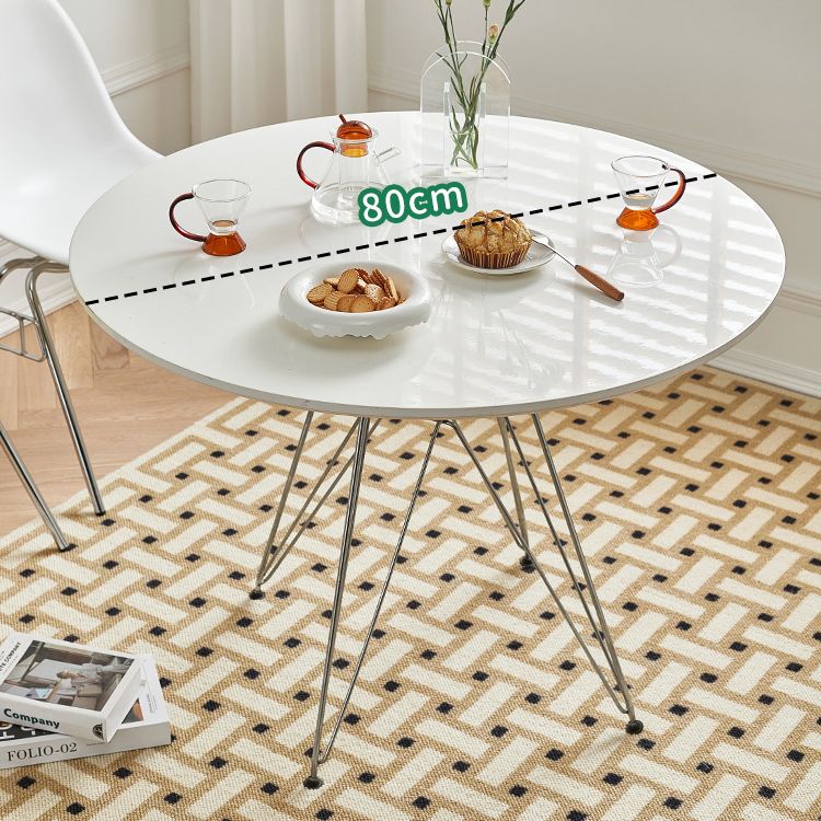 Modern Style Dining Table Round Dining Table with Metal Base for Home Use Clearhalo ' dining_table' 'Dining Tables & Seating' 'Dining Tables' 'Furniture' 'furniture_dining_table' 'Kitchen & Dining Furniture' 'kitchen&dining_furn' 'kitchen' 'kitchen_dining_table' 1200x1200_dfe15b5c-ffdb-4109-901c-7808d69406b9