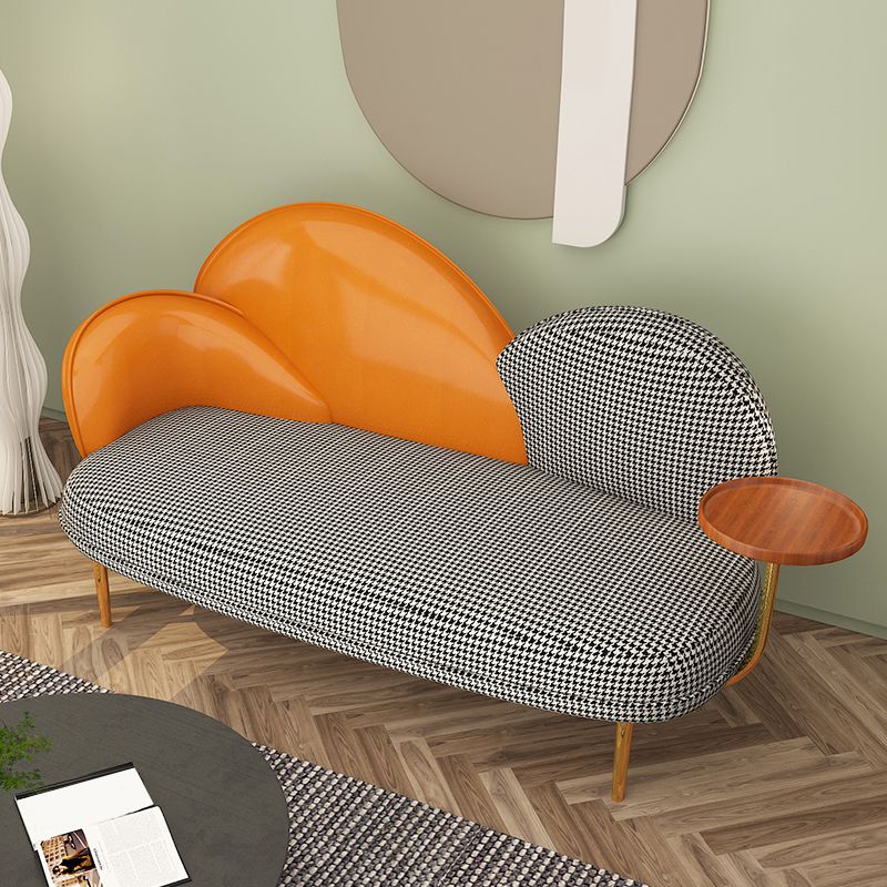 Hedendaagse gebogen bank hellende armbank met opslaglade voor woonkamer