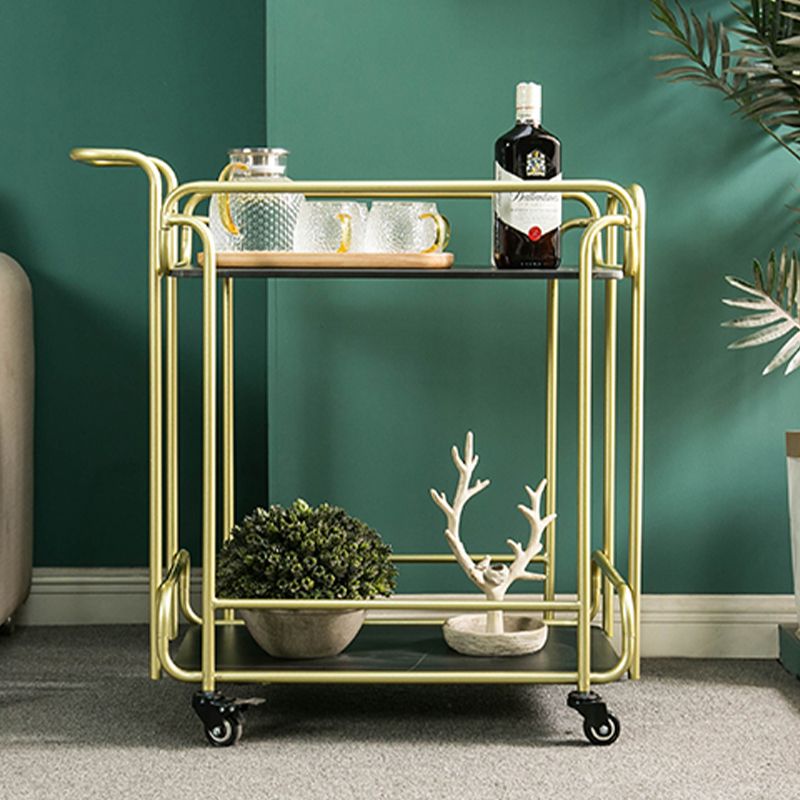 Modern 31.1"H Rolling Prep Table Rectangular Metal Prep Table for Home Use