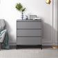 Cassettiera moderna per camera da letto, in legno ingegnerizzato, colore grigio, con cassetti