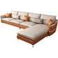 Scandinavian 37.4 " H Faux Leather Flared Arm Sofa & Chaise for Living Room