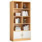 Modern Style Bookshelf Closed Back Wood Bookcase with Doors for Home Office