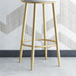 Glam Matte Finish Upholstered Bar Stools Coffee Shop Low Back Stool