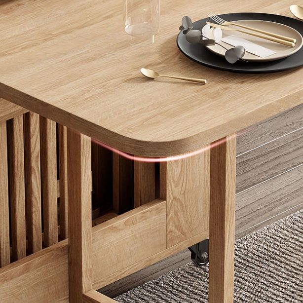 Rectangle Mid-Century Modern Dining Table Drop-Leaf Table with Rubberwood Solid Wood Base Clearhalo ' dining_table' 'Dining Tables & Seating' 'Dining Tables' 'furn' 'furn_dining_table' 'Furniture' 'furniture_dining_table' 'Kitchen & Dining Furniture' 'kitchen&dining_furn' 'kitchen' 'kitchen_dining_table' 1200x1200_dfe72f9b-d1b8-4dff-a947-bbbd3a673c69