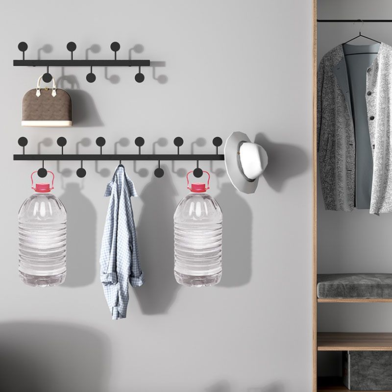 Moderne Stahlwandmontagekleiderregal 27,56 "L 6 Haken Kleiderbügel