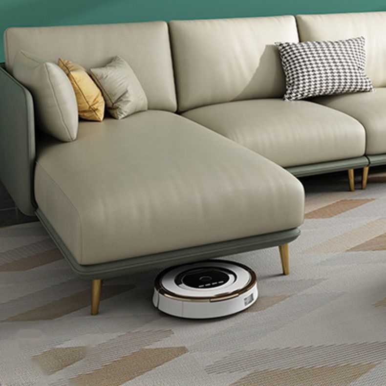 Divano sezionale verde a 4 posti in vetro a forma di L-forma