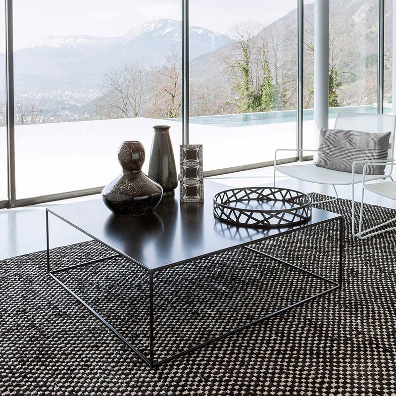 Mid-Century Modern Iron Square Coffee Table with Frame Base Coffee Table Clearhalo 'Coffee & Accent Tables' 'Coffee Tables' 'coffee_tables' 'furn' 'furn_coffee_tables' 'Furniture' 'Living Room Furniture' 1200x1200_dfe98397-a3e4-45db-9950-1bd339f6ca8f