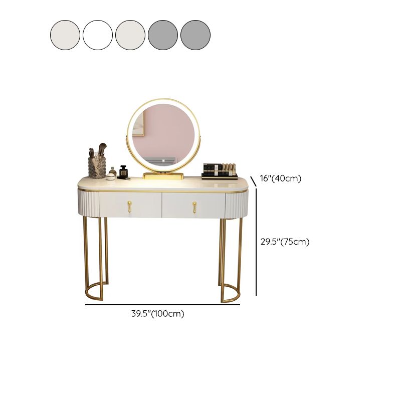 Glam 29.52 "Vanity di trucco in altezza set con cassetto e vanità specchio