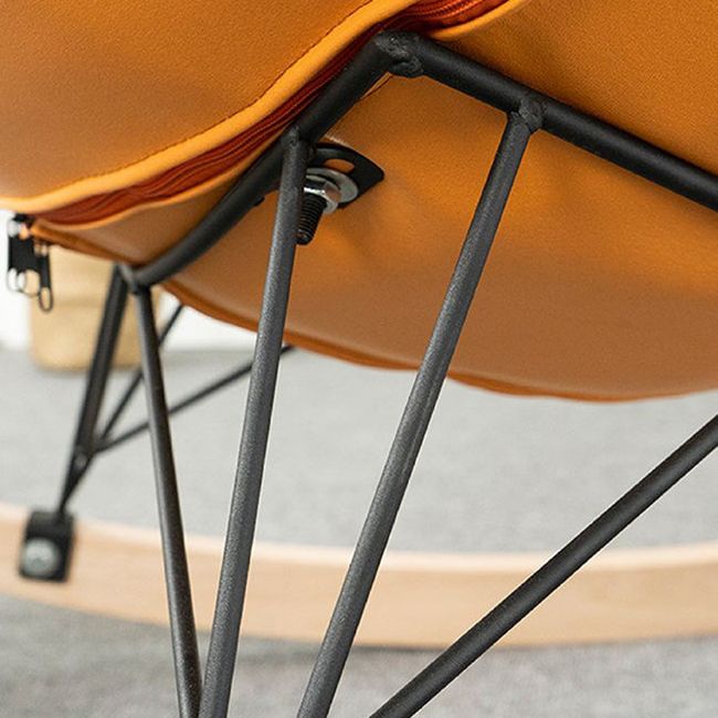 Moderna sedia da bilanciere imbottita sedia da bilanciere resistente alla cornice in metallo con ottomano