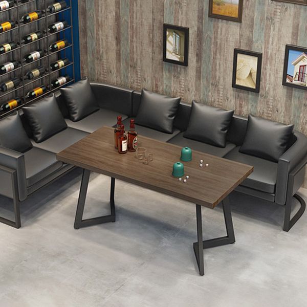 Industrial Solid Wood Dinner Table Brown Table with Black Frame for Dinning Room Clearhalo ' dining_table' 'Dining Tables & Seating' 'Dining Tables' 'furn' 'furn_dining_table' 'Furniture' 'furniture_dining_table' 'Kitchen & Dining Furniture' 'kitchen&dining_furn' 'kitchen' 'kitchen_dining_table' 1200x1200_dfeb574b-ea71-481c-9c03-59f6ae9689fa