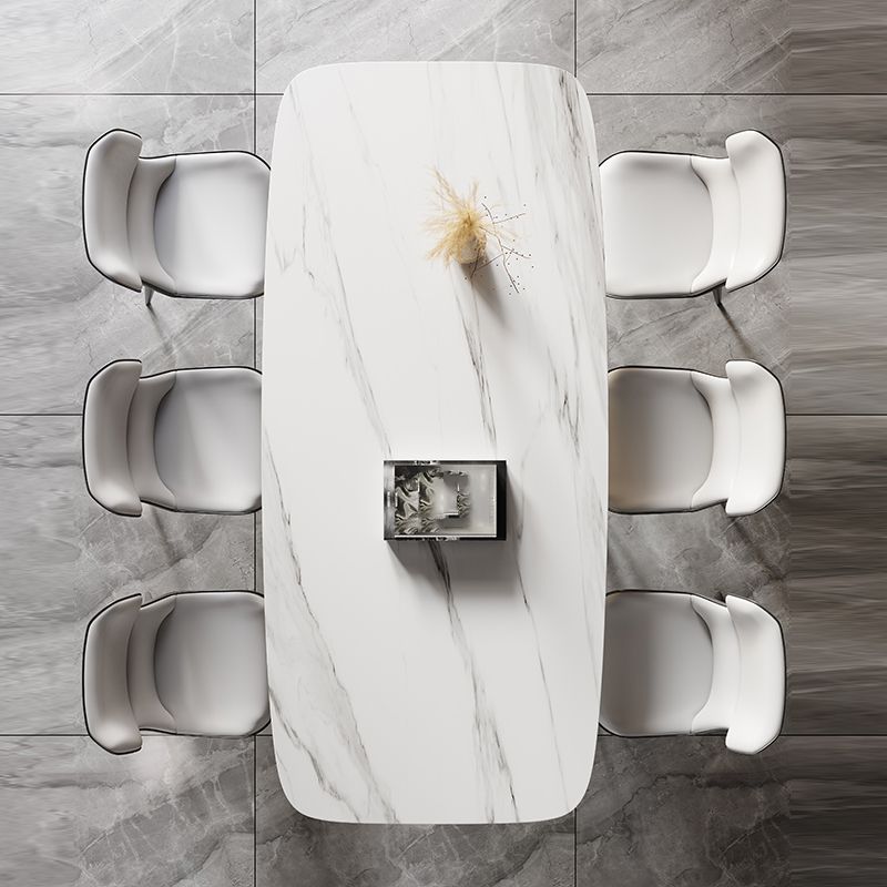 Minimalist Sintered Stone Dining Sets with Rectangle Table and Metal 4 Legs Base Dining Furniture Clearhalo 'Dining Room Sets' 'Dining Tables & Seating' 'dining_room_set' 'Furniture' 'furniture_dining_room_set' 'Kitchen & Dining Furniture' 'kitchen&dining_furn' 'kitchen' 1200x1200_dfeb67ab-3f8a-44e6-aeb4-ec95f82185e2