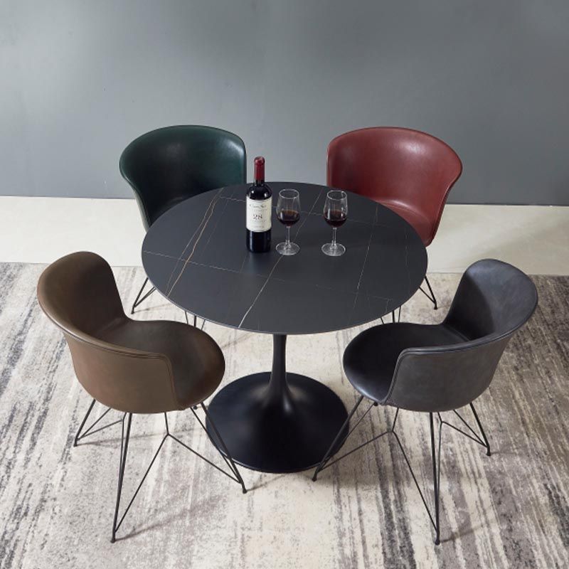 Modern Round Top Dinette Table Metal Base Dining Table for Restaurant Clearhalo 'Dining Tables & Seating' 'Dining Tables' 'dining_table' 'furn' 'furn_dining_table' 'Furniture' 'furniture_dining_table' 'Kitchen & Dining Furniture' 'kitchen' 'kitchen_dining_table' 1200x1200_dfec385b-f6f9-44a2-876c-4ff990b2f360
