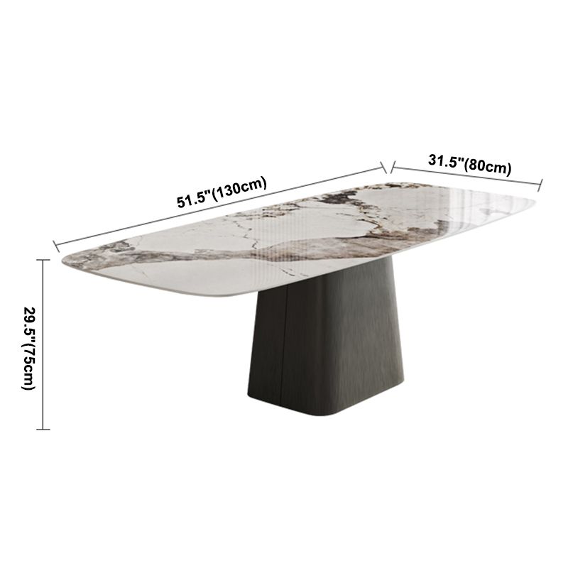 Sintered Stone Top Dining Table Rectangle Table in White with Metal Pedestal Base Clearhalo ' dining_table' 'Dining Tables & Seating' 'Dining Tables' 'furn' 'furn_dining_table' 'Furniture' 'furniture_dining_table' 'Kitchen & Dining Furniture' 'kitchen&dining_furn' 'kitchen' 'kitchen_dining_table' 1200x1200_dfec5bca-a255-4a14-8dc2-72a7303bc253