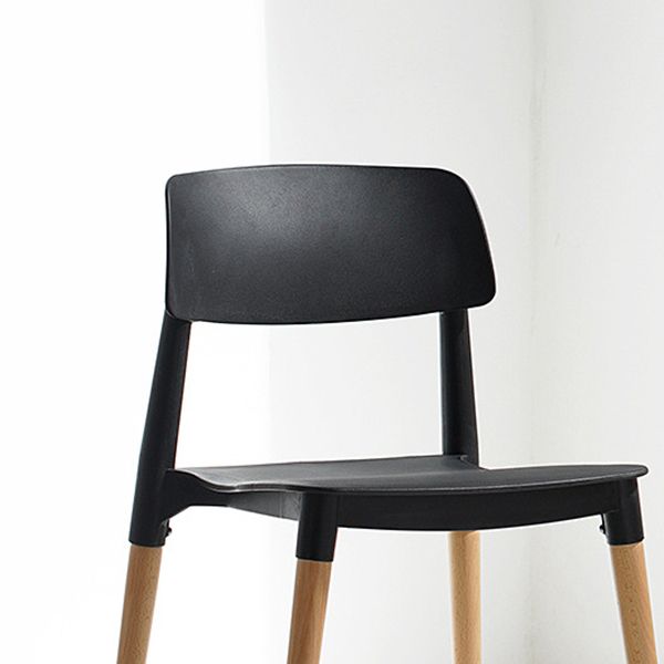 Sillas de comedor de estilo contemporáneo sillas de comedor sin brazos con patas de madera para cocina