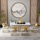Metal and Slate Table Glam Style Home Minimalist Rectangular Dining Table