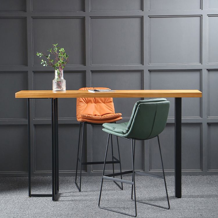 Wood Counter Table with Rectangle Table Top Double Pedestal Table- 41.3" H Clearhalo 'Bar Furniture' 'Bar Tables' 'bar_tables' 'furn' 'furn_bar_tables' 'Furniture' 'furniture_bar_tables' 'Kitchen & Dining Furniture' 1200x1200_dfee1a34-c886-45e6-bc92-0c52eadc823b