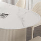 Oval Sintered Stone White Tone Dining Table Simplicity Double Pedestal Table for Dining Room Clearhalo ' dining_table' 'Dining Tables & Seating' 'Dining Tables' 'Furniture' 'furniture_dining_table' 'Kitchen & Dining Furniture' 'kitchen&dining_furn' 'kitchen' 'kitchen_dining_table' 1200x1200_dfee868c-cd40-4134-bd32-1ea22496a15f