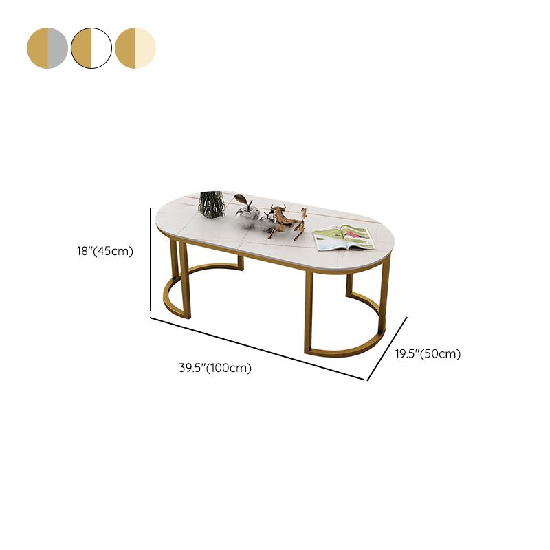Table de cocktail ovale en pierre Glam Table de cocktail basse simple standard