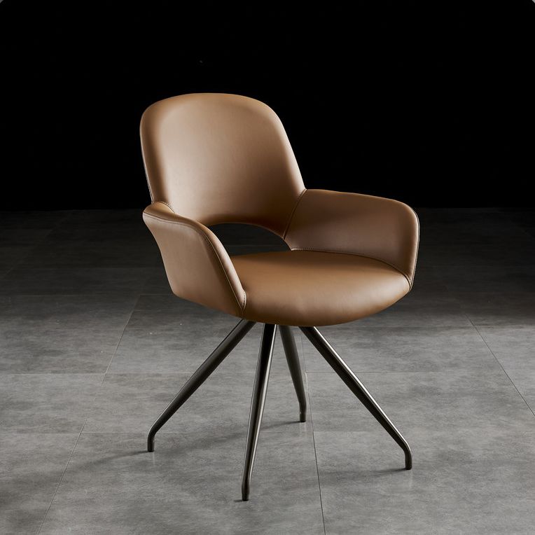 Minimalist Style Leather Dining Chairs Open Back Upholstered Dining Side Chair Clearhalo ' kitchen&dining_furn' 'Dining Chairs' 'Dining Tables & Seating' 'dining_chair' 'furn' 'furn_dining_chair' 'Furniture' 'furniture_dining_chair' 'Kitchen & Dining Furniture' 'kitchen' 1200x1200_dff3ce2f-e6be-4209-ae38-c92504ca3333